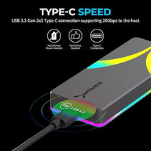 Load image into Gallery viewer, SABRENT Rocket RGB USB C 20Gbps M.2 SATA/NVMe SSD Enclosure (EC-RGBG)
