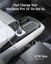 Load image into Gallery viewer, Anker USB-C Car Charger, 67W 3-Port Compact Fast Charger, 535 Car Adapter with PIQ 3.0 for iPhone 15/15 Plus/15 Pro/15 Pro Max, Galaxy S23, MacBook Pro, iPad Air, and More (USB-C to C Cable Included)
