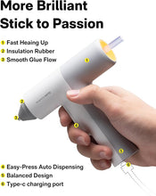Load image into Gallery viewer, HOTO Glue Gun, Easyflow Hot Glue Gun with 40 Glue Sticks, Auto Dispensing, Fast Preheating Mini Hot Glue Gun without Charging Cable, Cordless and Rechargeable, Kids DIY School Craft Quick Home Repairs
