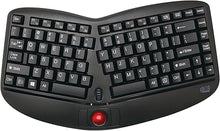 Load image into Gallery viewer, Adesso WKB-3150UB - Wireless Ergonomic Keyboard with Built-in Removable Trackball and Scroll Wheel, Split Key, Long Battery Life, Small and Portable -Compatible for Laptop/Desktop/PC/Windows XP/7/8/10
