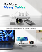 Load image into Gallery viewer, 2024 Upgraded 3 in 1 Wireless Charger, Nano Magnetic iPhone Charging Station for Apple Devices, Fast Mag Safe Charging Pad for iPhone 16/15/14/13/12 Series &amp; AirPods Pro &amp; Apple Watch Series, White

