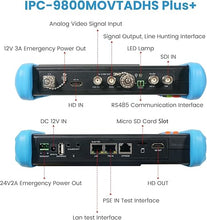 Load image into Gallery viewer, Anpviz CCTV Camera Tester, 8MP Full Features IPS Touch Screen Monitor CCTV Tester, 5 in 1 AHD CVI TVI CVBS IP Camera Tester, Support DMM OPM VFL TDR Feature POE PTZ WiFi 4K HDMI, IPC-9800MOVTADHS Plus
