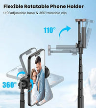 Load image into Gallery viewer, TONEOF 60&quot; Selfie Stick Tripod for Video,All-in-1 Extendable Cell Phone Tripod Stand with Integrated Remote,360° Rotate Lightweight &amp; Portable Tripod for 4-7” iPhone/Android/Photo &amp; Video Kits/Travel
