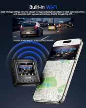 Load image into Gallery viewer, Dash Cam WiFi 2K, Car Camera with APP, Front Dash Camera for Cars, Mini Dashcams with WDR Night Vision, 24 Hours Parking Monitor, Loop Recording, G-Sensor
