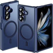 Load image into Gallery viewer, Hensinple Samsung Galaxy Z Fold 7 Case Magnetic [MagSafe Compatible] | Translucent Matte | Military Grade Drop Proof Protection | Shockproof Hard PC | Rugged Phone Cover | Blue
