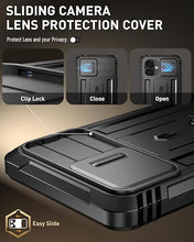 Load image into Gallery viewer, Poetic Revolution Case for iPhone 16 6.1 inch, [Slide Camera Cover], Full-Body Military Grade Rugged Shockproof Cover with Kickstand and Built-in-Screen Protector, Black
