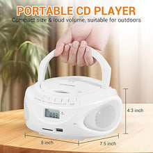 Load image into Gallery viewer, Gelielim Portable CD Player Boombox with AM/FM Radio, Bluetooth Speaker, Support CD/USB/SD/BT/AUX, LCD Display, Headphone Jack, Gifts for Parent
