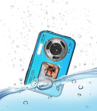 Load image into Gallery viewer, Minolta 48 Mega Pixels Underwater Digital Camera with Autofocus, 5K Video &amp; Dual LCD, Blue
