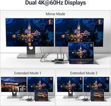 Load image into Gallery viewer, USB 3.0 Docking Station, JESWO 16-in-1 USB Docking Station Dual Monitor with 30W Power Adapter (Dual Video HDMI and Dual DisplayPort, Gigabit Ethernet, Audio, and More USB Ports)
