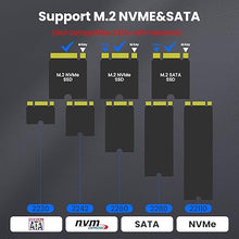 Load image into Gallery viewer, M.2 NVME/SATA Duplicator, Coolpie CR121 Dual-Bay Offline Clone M.2 NVME/SATA Docking Station,USB3.2 Gen2*2 20Gbps M.2 Cloner for SSD Size 2230/2242/2260/2280/22110
