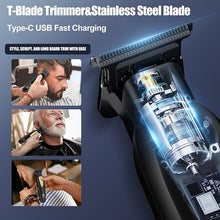 Load image into Gallery viewer, Professional Hair Clippers for Man,Hair Clippers Electric Shavers Razor T-Blade Hair Trimmer, 3 in 1 Cordless Barber Trimmer Bald Shavers LED Display Gifts
