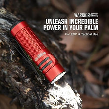 Load image into Gallery viewer, OLIGHT Warrior Nano Tactical Flashlight, 1200 Lumens Rechargeable LED Light with MCC Charger, Dual Switches EDC Flashlight for Emergency, Outdoors and Camping (Red)
