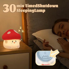 Load image into Gallery viewer, Hug Mushroom Lamp, Cute Mushroom Night Light, 2 Levels Dimmable Night Lamp, LED Squishy Night Light for Kids Sleep, Rechargeable Bedside Touch Silicone Lamp, Unique Dorm Decor Gift Toy
