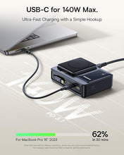 Load image into Gallery viewer, Baseus Nomos 5-in-1 Charging Station 140W, Qi2 Certified 15W Magnetic Wireless Charger with 100W Retractable Cable, GaN Fast USB C Desktop Charger for Magsafe, iPhone 16/15 Pro Max, MacBook Pro
