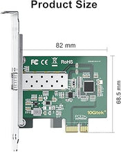 Load image into Gallery viewer, 10/100/1000Mbps Gigabit Network Card (NIC) with Intel I210AS Chip | Ethernet Converged PCI Express Network Adapter | Single SFP Port | PCI Express 2.1 X1
