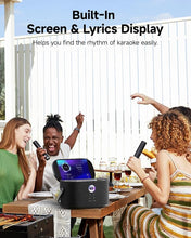 Load image into Gallery viewer, Portable Karaoke Machine for Adults, Built-in Lyrics Display and Screen, 2 Self-Charging Wireless Microphones, Karaoke App, 140W Speaker, Connects to TV for Home Outdoor Karaoke
