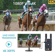 Load image into Gallery viewer, Wireless HDMI Transmitter and Receiver 4K:, 656FT(200M) Plug&amp;Play Wireless HDMI Extender, 2.4/5G Wireless Video Transmission System for Streaming Video/Audio from Laptop/PC to HDTV/Projector/Monitor
