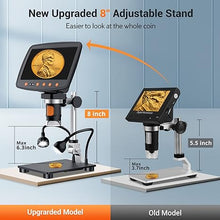 Load image into Gallery viewer, Digital Microscope with 7&quot; LCD Screen,1500X Magnification Soldering Microscope with HDMI,Coin Microscope with 12MP Image Sensor,Windows/Mac/TV Compatible?32GB Card?
