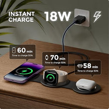 Load image into Gallery viewer, 3 in 1 Charging Station for Apple Multiple Devices, Foldable Travel Wireless Charger 18W for iPhone 16 15 14 13 Pro Max Plus &amp;Apple Watch Series/Airpods
