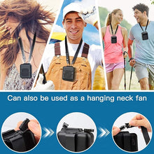 Load image into Gallery viewer, Koonie Portable Waist Fan Rechargeable, Strong Airflow 23H Working Time Hands-free Personal Necklace Fan, USB Belt Fan for Shirt, Fishing Gardening Climbing Cycling Farm Work Hiking
