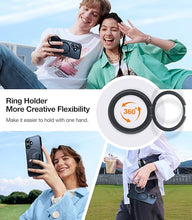 Load image into Gallery viewer, TORRAS 360° Rotatable Magnetic Stand for iPhone 16 Case, Compatible with MagSafe, MIL-Grade Shockproof Protection, Anti-Scratch Slim &amp; Frosted Black, Flexible O-Ring Stand, 6.1"
