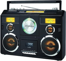 Load image into Gallery viewer, Studebaker Sound Station Portable Stereo Boombox with Bluetooth/CD/AM-FM Radio/Cassette Recorder (Black)
