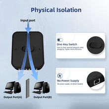 Load image into Gallery viewer, Binardat Gigabit Network Switcher, Passive Ethernet Selector, in/Out to A or B Network, Bidirectional Manual Switcher, No Power Required
