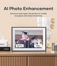 Load image into Gallery viewer, Cozyla Digital Picture Frame WiFi Free Unlimited Storage AI-Powered Send Pictures &amp; Videos via Google Photos Email Web Browser App Digital Photo Frame Electronic Picture Frame Slideshow 10.1 Inch Mat
