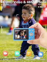 Load image into Gallery viewer, Digital Camera 4K Kids Camera Digital with 48MP High Resolution,16X Zoom Large 2.4&#39;&#39; Screen This Camera Comes with 64GB Micro SD Card,Big Battery for Kids Boys and Girls (Blue)
