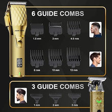 Load image into Gallery viewer, FADEKING® Professional Hair Clippers for Men - Cordless Hair Clippers, LCD Display Barber Clippers for Hair Cutting &amp; Mens Grooming with Travel Case (Gold+Bronze)
