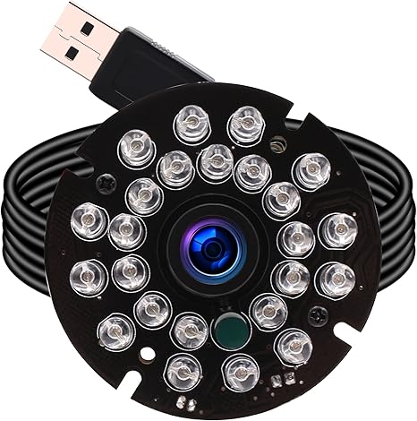 1080P Day Night Vision USB Camera Module IR Infrared Webcam Board 2.1mm Lens Wide Angle PC Camera Mini UVC USB2.0 Lightburn Camera High Speed 100fps Industrial Video USB with Camera for Computer