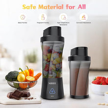 Load image into Gallery viewer, 360W Rechargeable Portable Blender for Shakes and Smoothies, 22oz to go Mini Personal Blender with 6 Stainless Blades, 22000rpm Strong Cutting Small Travel Blender Cup for Home, Kitchen, Gym
