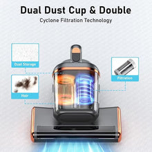 Load image into Gallery viewer, Mattress Vacuum Cleaner with 400W/15Kpa Suction Powerful Double-Cup, 99.9% Filtration Bed Vacuum Cleaner with UV &amp; Ultrasonic, Handheld Vacuums for Sofa/Bed/Fabric Surface
