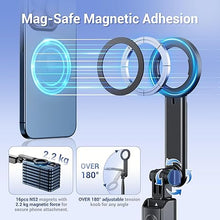 Load image into Gallery viewer, 40.9&quot; Magnetic Selfie Stick Tripod, Cell Phone Tripod Stand with Rechargeable Remote &amp; Phone Tripod Mount with 2 Cold Shoe,Portable Phone Holder for Travel Selfies Live Streaming Video Recording
