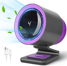 Load image into Gallery viewer, Desk Fan,Portable Fan 9.06 Inch Small Fan,Cooling Fan with Air Purifier,Personal Fan with Four Different Emotions,Desk Fans Small Quiet,4 Speed Adjustment,Table Fan for Home, Office, Bedroom
