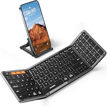 Load image into Gallery viewer, Samsers Foldable Bluetooth Keyboard with Numeric Keypad, Full-Size Wireless Folding Keyboard with PU Leather, Portable Travel Keyboard for iOS Android Windows Mac OS, Support 3 Device(BT5.1 x 3)
