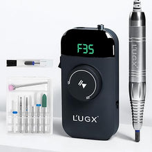 Load image into Gallery viewer, L'UGX Nail Drill 35000RPM Professional Brushless Electric Nail Drill Machine, Rechargeable Cordless Nail Efile for Acrylic Gel Nails, 8Pcs Nail Drill Bits, Low Noise Low Vibration
