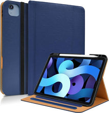 Load image into Gallery viewer, Case for iPad Air 11-inch M2 (2024), iPad Air 5th/4th Generation 10.9'' (2022/2020), iPad Pro 11 (4th/3rd/2nd/1st Gen), Multi-Angle Stand Folio Cover with Pencil Holder &amp; Pocket, Navy Blue
