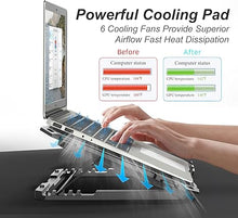 Load image into Gallery viewer, ICE COOREL Laptop Cooling Pad with 6 Cooling Fans, Cooling Pad for Laptop Fan 13-15.6 Inch, Laptop Cooler Stand with 6 Height Adjustable, Notebook Cooler Pad with Two USB Port [2022 Version]
