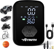 Load image into Gallery viewer, Air Compressor Portable Tire Inflator 150PSI Inflate Electric Bike Pump Digital Pressure Gauge, Fast Inflate Pump for Car, Motorcycle, Bicycle, and Ball with LED Light
