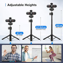 Load image into Gallery viewer, EMEET C960 4K Webcam with Tripod, 4K Sony Sensor, Adjustable Heights with 360° Swivel Head, Privacy Cover, PDAF Auto Focus, 2 Noise-Cancelling Mics, Auto Light Correction, Perfect for Online Meetings
