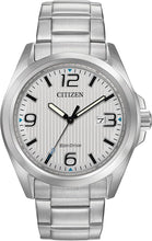 Load image into Gallery viewer, Citizen Men's Eco-Drive Weekender Garrison Field Watch in Stainless Steel, Silver Dial (Model: AW1430-86A)
