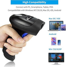 Load image into Gallery viewer, NetumScan Bluetooth QR Barcode Scanner with Stand, 3 in 1 Wireless 1D 2D Bar Code Scanner USB Image Bar Code Reader for Computer, Tablet, iPhone, iPad, Android
