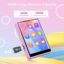 Load image into Gallery viewer, 64GB MP3 Player with Bluetooth5.3, 2.4-Inch HD Full Touch Screen, Portable Digital Music Player with Speaker, FM Radio Recorder Supports Shuffle Single Loop, Mini Hi-Fi Sound Music Player
