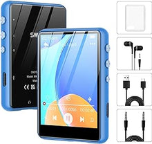 Load image into Gallery viewer, MP3 Player Bluetooth 5.3, SWOFY 64GB Mp3 Music Player with Touch Screen, Portable Digital Audio Player with HD Speaker FM Radio, Recording Support up 128GB Blue
