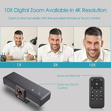 Load image into Gallery viewer, Angetube 4K AI Webcam: AI-Trackig Web Camera Dual AI Noise-Cancelling Microphones - HDR-Enabled, USB 3.0, Remote Control, Sony_Sensor, Adjutable Field of View, Work with Teams, Zoom, Webex
