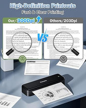 Load image into Gallery viewer, Phomemo M834 Ultra Portable Printer Wireless for Travel, Bluetooth Thermal Printer 8.5&quot; x 11&quot;&amp;A4, Compatible with iOS,Android &amp; PC,Inkless Mobile Printer for Travel,Office,School,Home,Black
