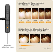 Load image into Gallery viewer, Gritin 19 LED Rechargeable Book Light for Reading in Bed with Memory Function- Eye Caring 3 Color Temperatures,Stepless Dimming Brightness,80 Hrs Runtime Lightweight Clip On Light for Book Lovers
