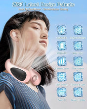 Load image into Gallery viewer, Neck Air Conditioner, 5000mAh Portable Neck Fan with Semiconductor Cooling Airflow Bladeless USB Rechargeable 3 Speed Personal Fan
