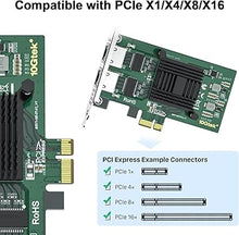 Load image into Gallery viewer, 10/100/1000Mbps Gigabit Ethernet PCI Express NIC Network Card with Intel 82571 Controller, Ethernet Server Converged Network Adapter, Dual RJ-45, Support Windows Server/Freebsd/VMware/SLSE

